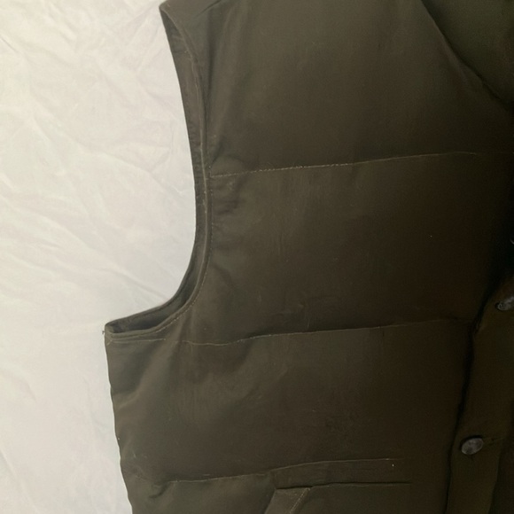 Banana Republic: Puffer Cloth Olive Green Cotton Blend Vest- XL - Picture 9 of 16